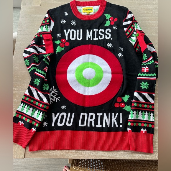 Hilarious Tipsy Elves Drinking Game Ugly Holiday Sweater - Picture 2 of 13